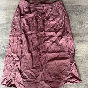 Pink Midi A-Line Skirt with Wrinkled Texture for Casual Work